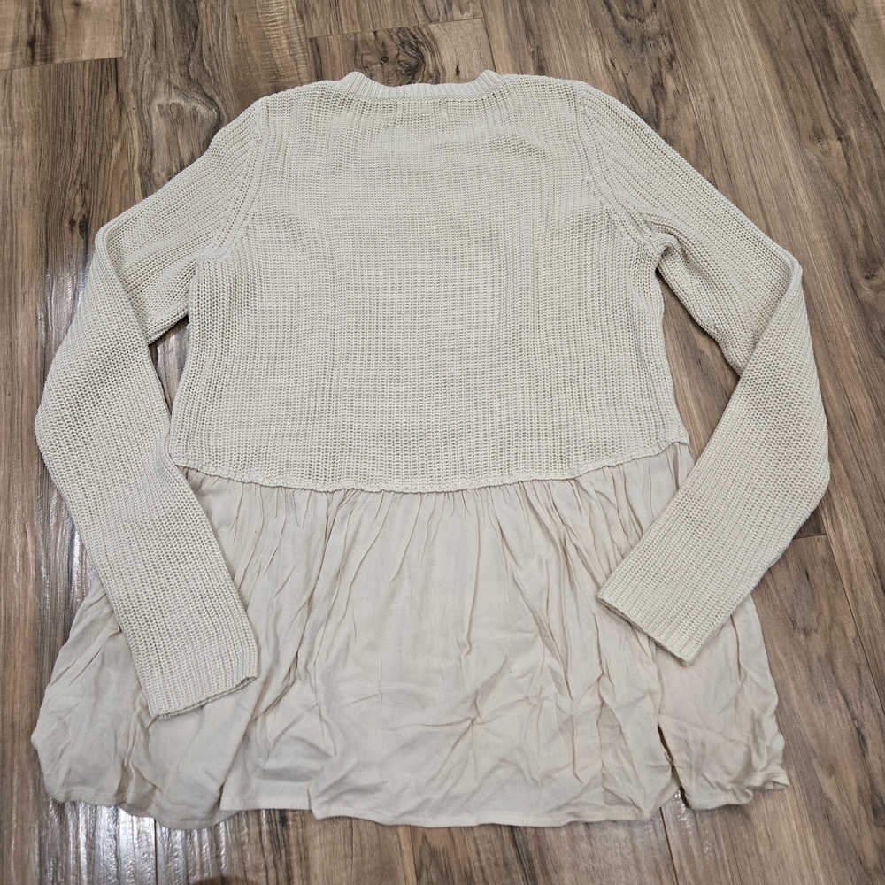 Black Swan Cream Sweater with Layered Hem - Picture 2 of 6